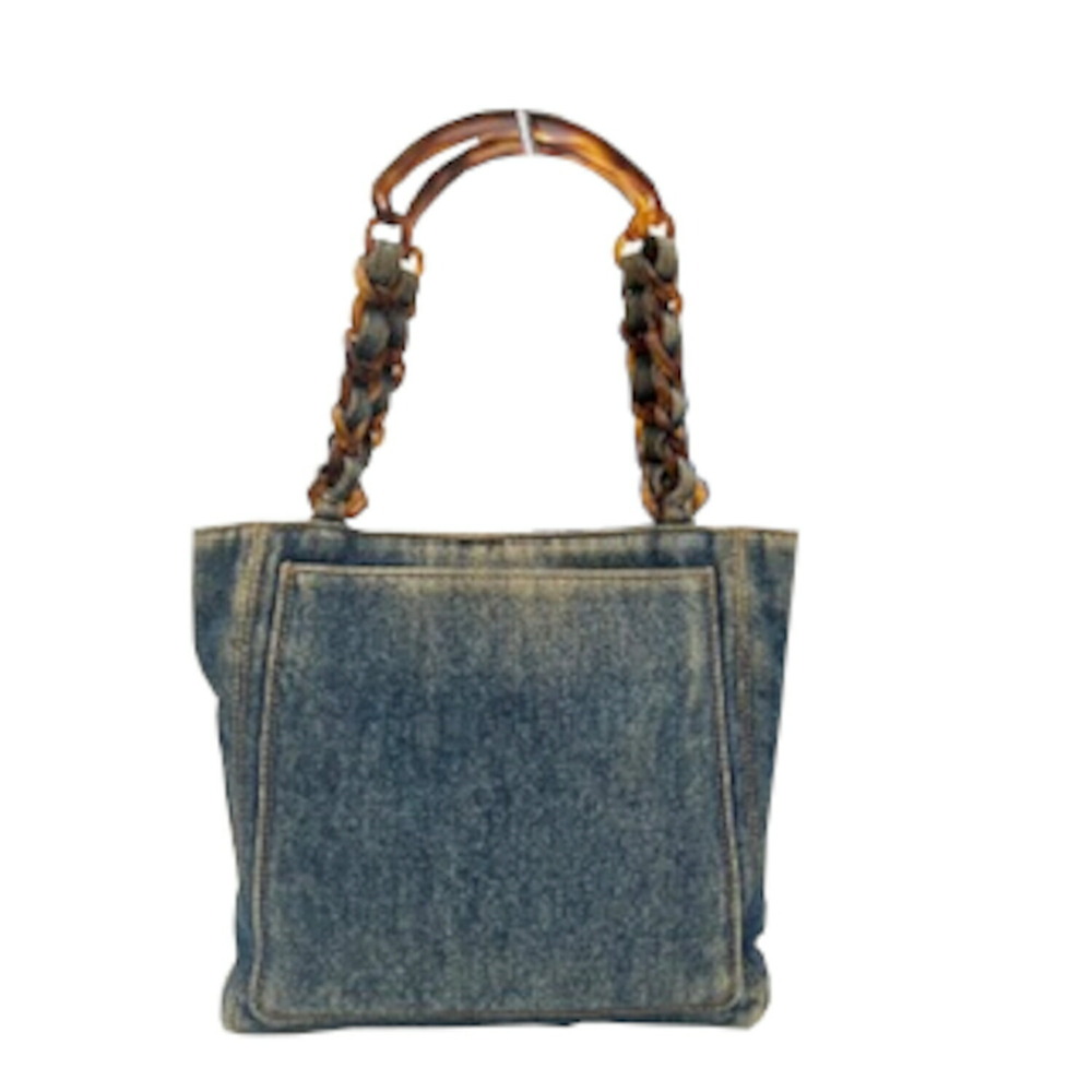 Chanel chain bag blue Coco denim mark tortoiseshell tote